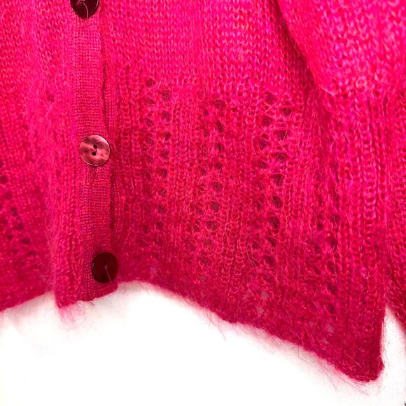 Vtg LAURA ASHLEY Cardigan Women's M Mohair Lace Coquette Cottagecore Fairycore - Picture 7 of 11